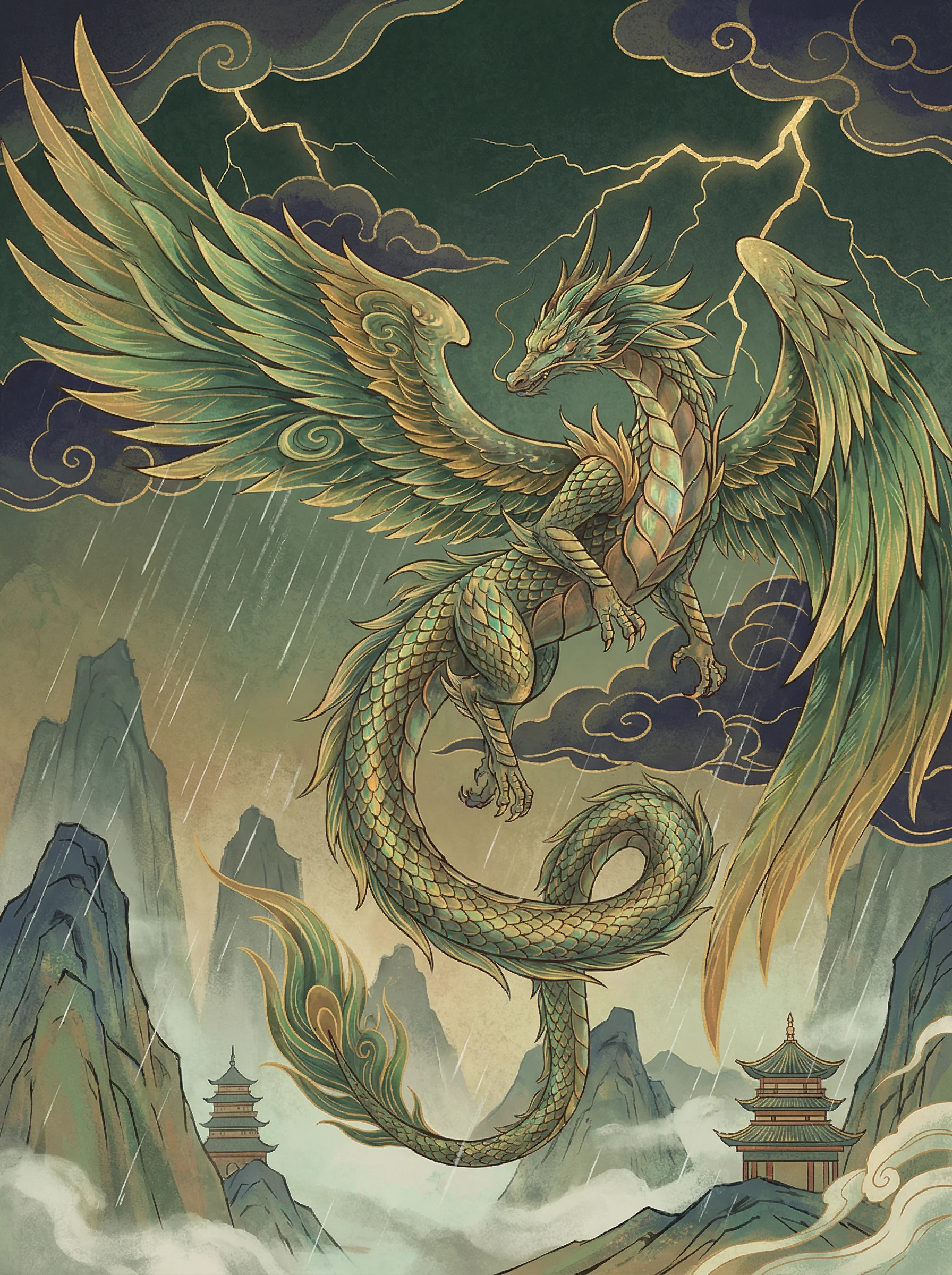 应龙 - 九色 山海经飞龙动漫